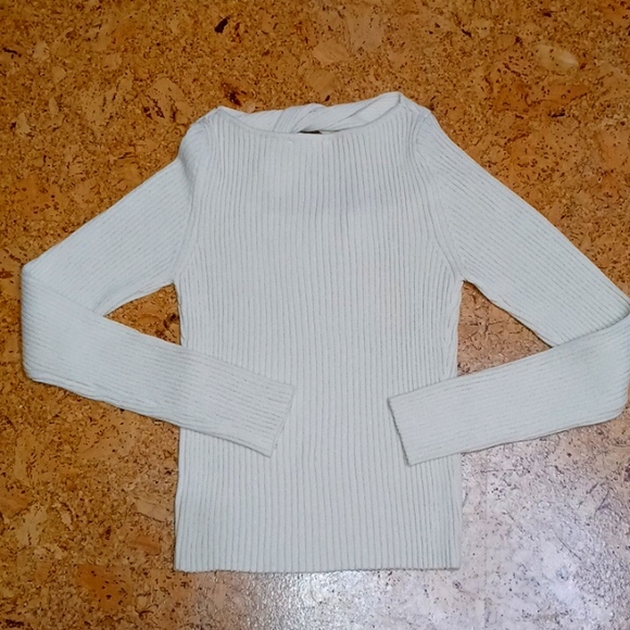 ASTR The Label Ribbed Twist Open Cut Front Cream Sweater Size L NWT - Picture 5 of 5